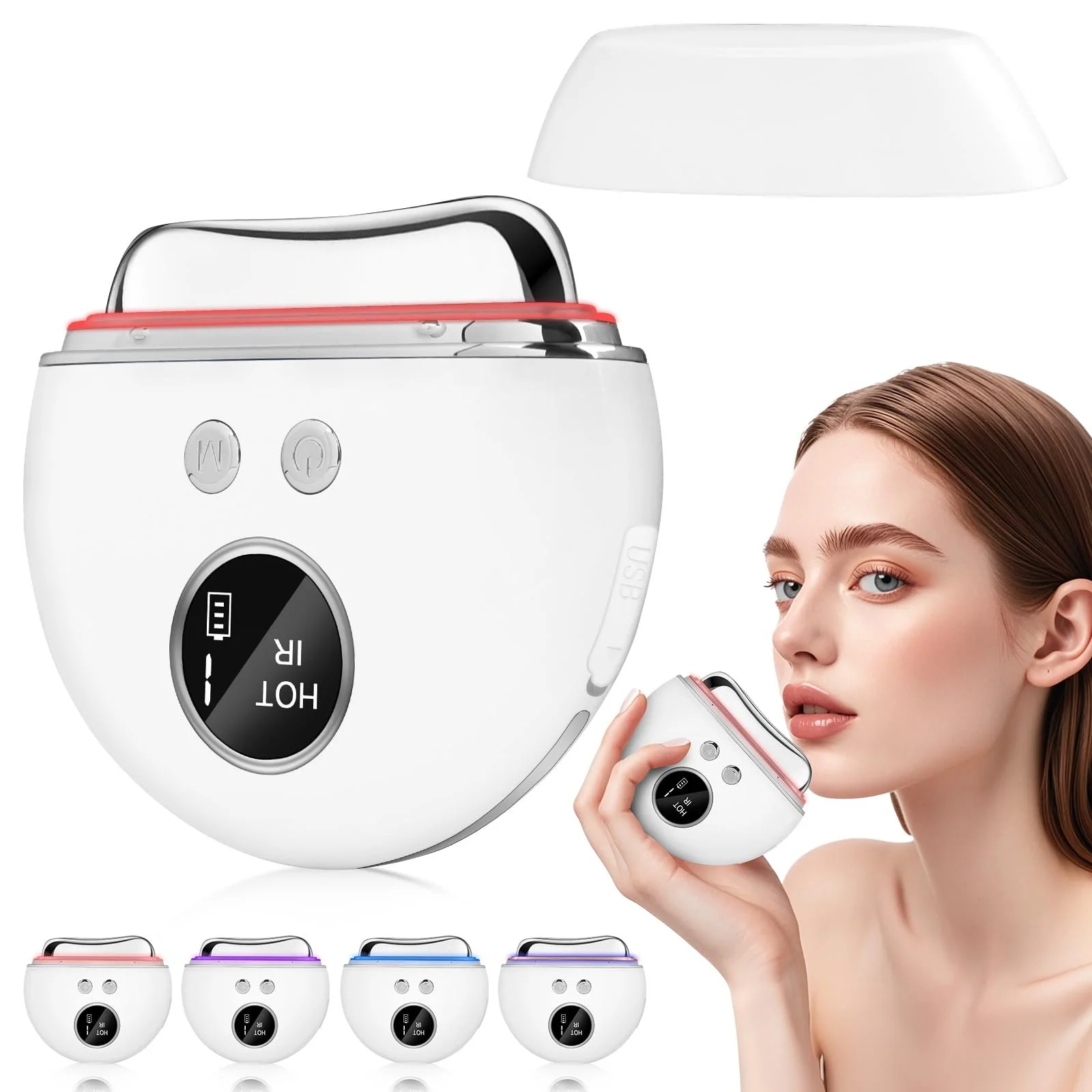 Масажер для обличчя Гуаша KIMTAR EMS LED 9 рівнів інтенсивності, фото №1