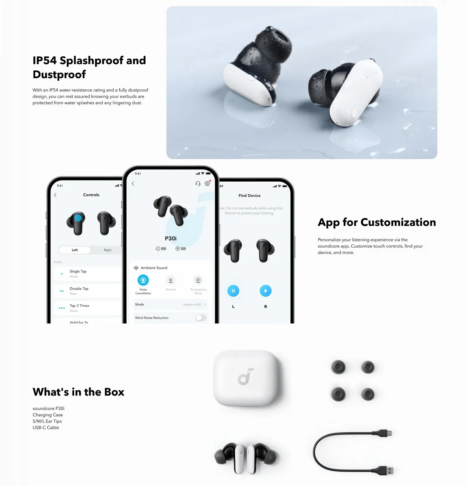 Навушники Anker Soundcore P30i ANC Black, фото №13