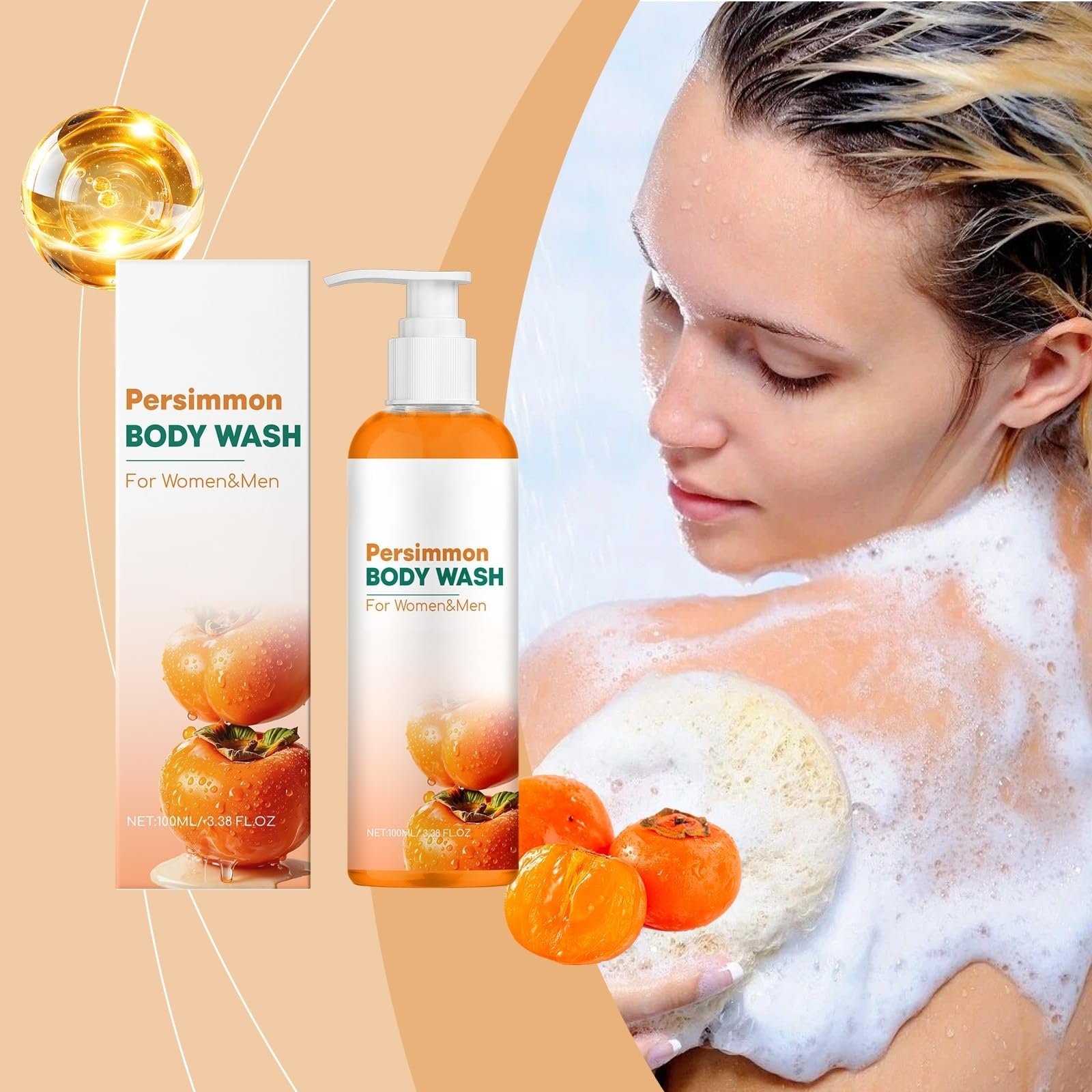 Гель для душу Persimmon Body Wash дорожній розмір для контролю запаху тіла 5 шт., фото №5