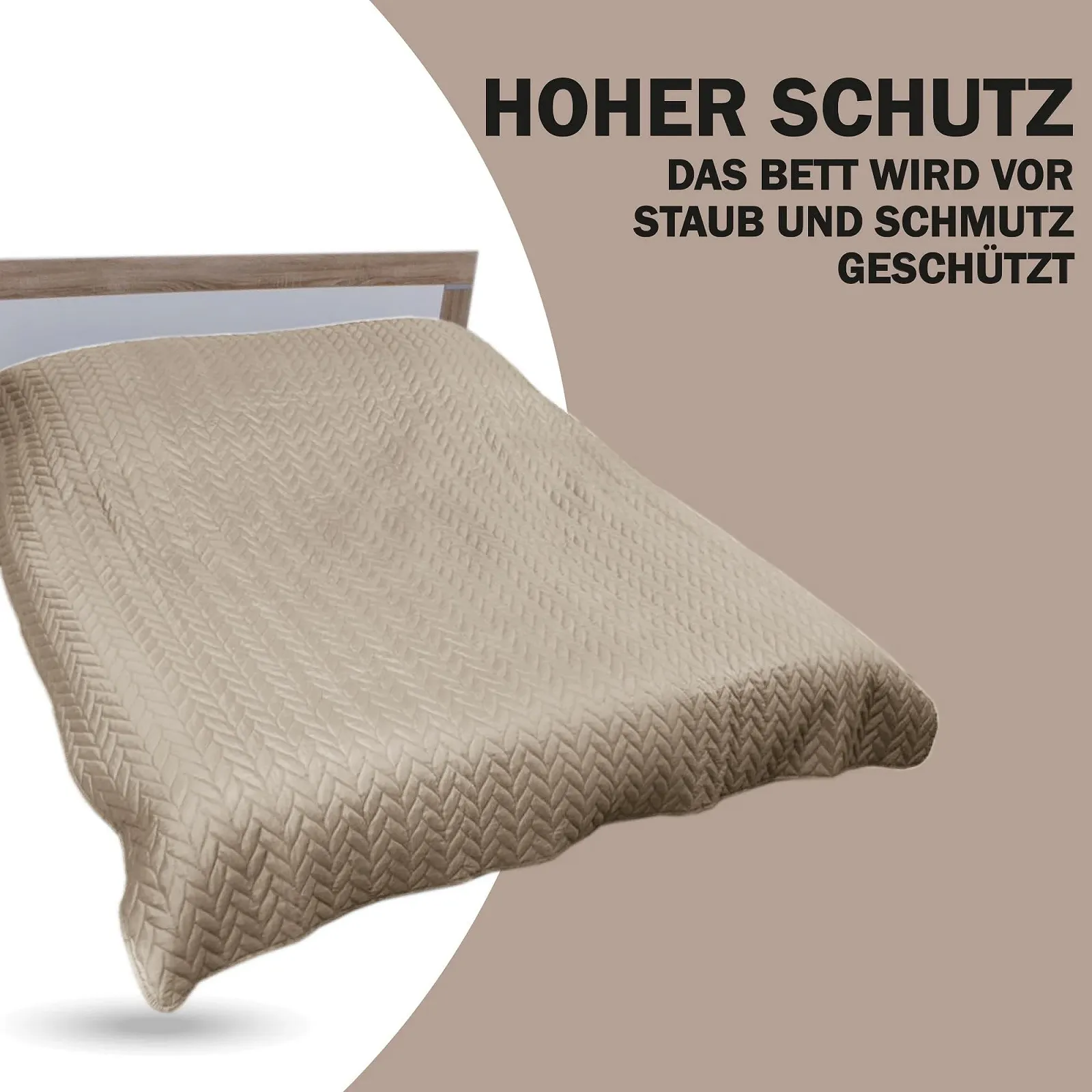 Покрывало XXL 220 x 240 см с прослойкой (Бежевый), фото №3