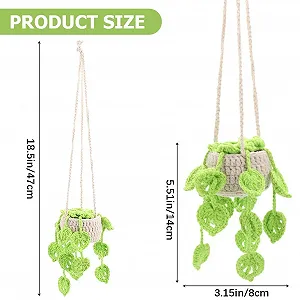 Аксессуар подвесной для авто GORGECRAFT вязаная корзина с растением Green synthetic.ua - Фото 1