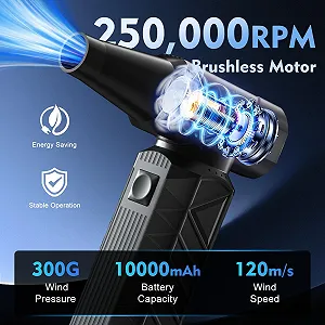 Аккумуляторная воздуходувка WHATOOK W02 100 скоростей 250,000 RPM 10,000 mAh synthetic.ua - Фото 1