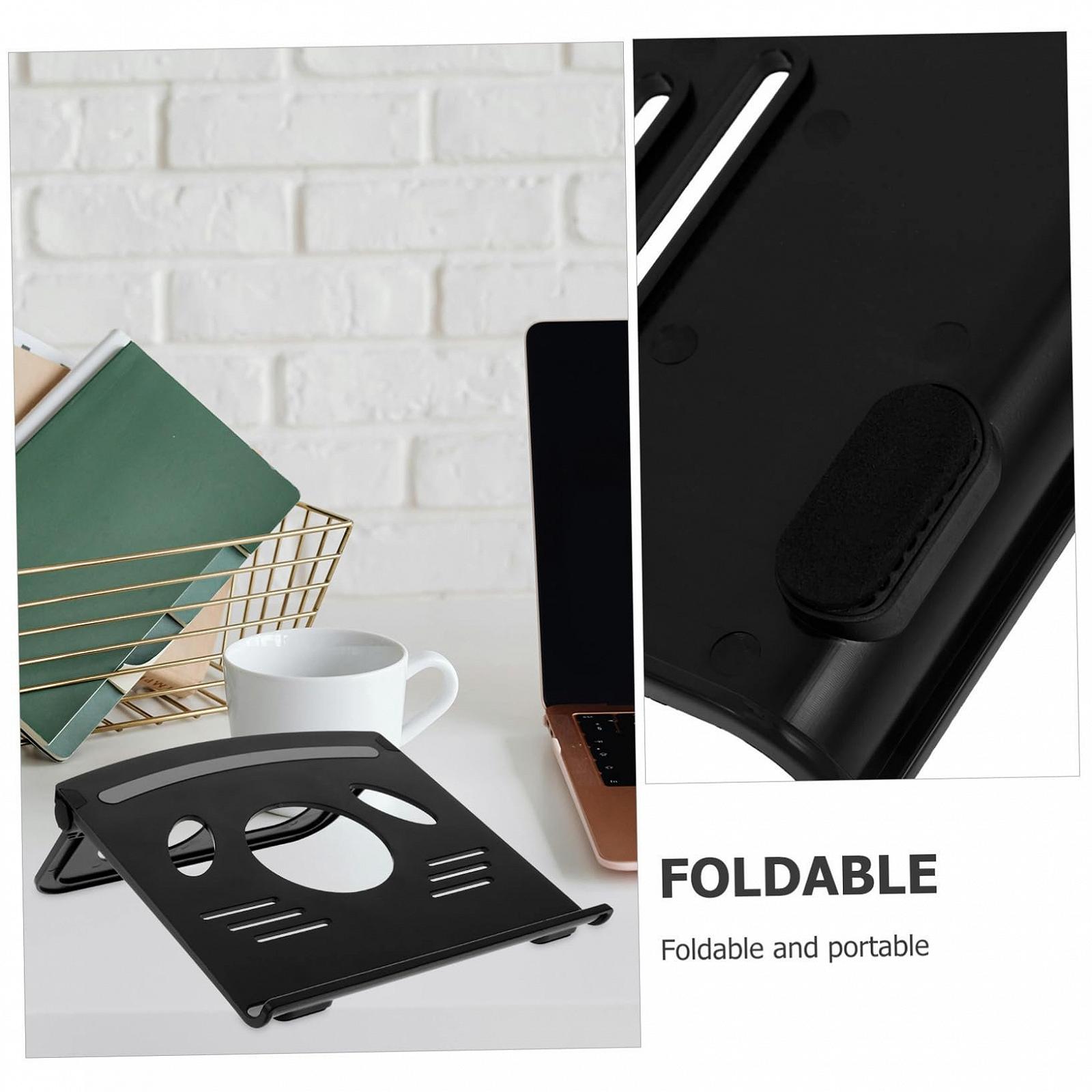 Складная подставка для ноутбука из ABS и силикона Регулируемая по высоте подставка для ноутбука для стола и путешествий Нескользящая Легкая и компактная Совместима с планшетами, фото №4