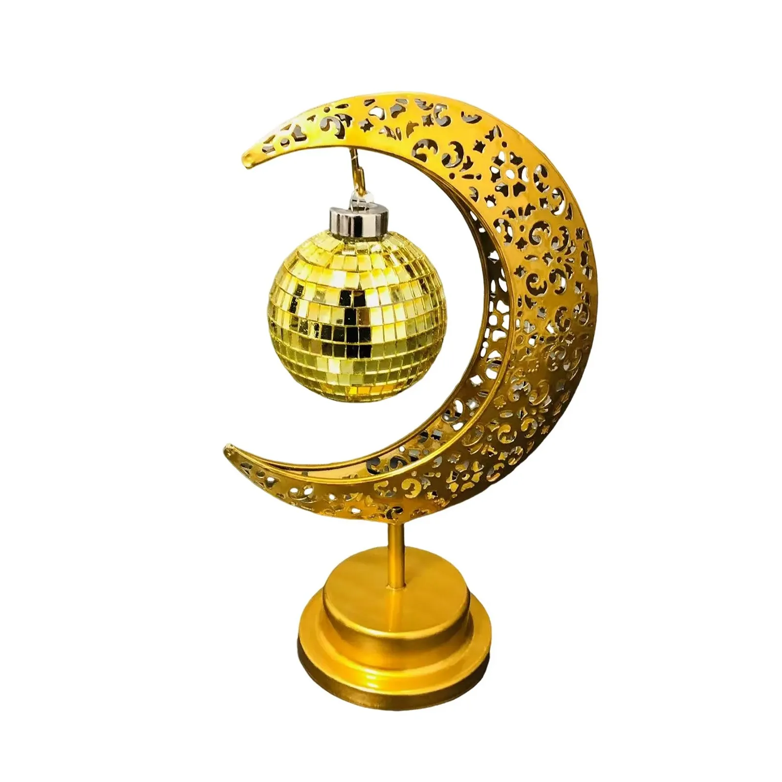 Настільна лампа Moon Металева Бездротова LED USB Золотиста, фото №10