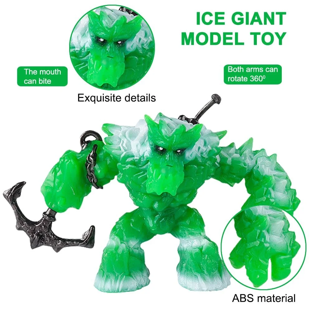 Колекційна фігурка SKIPTHYBER Creatures Mythical Ice Monster з магічним мечем та киркою, фото №3