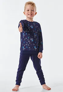 Комплект піжами Schiesser Langer Schlafanzug з органічної бавовни для хлопчиків synthetic.ua - Фото 1