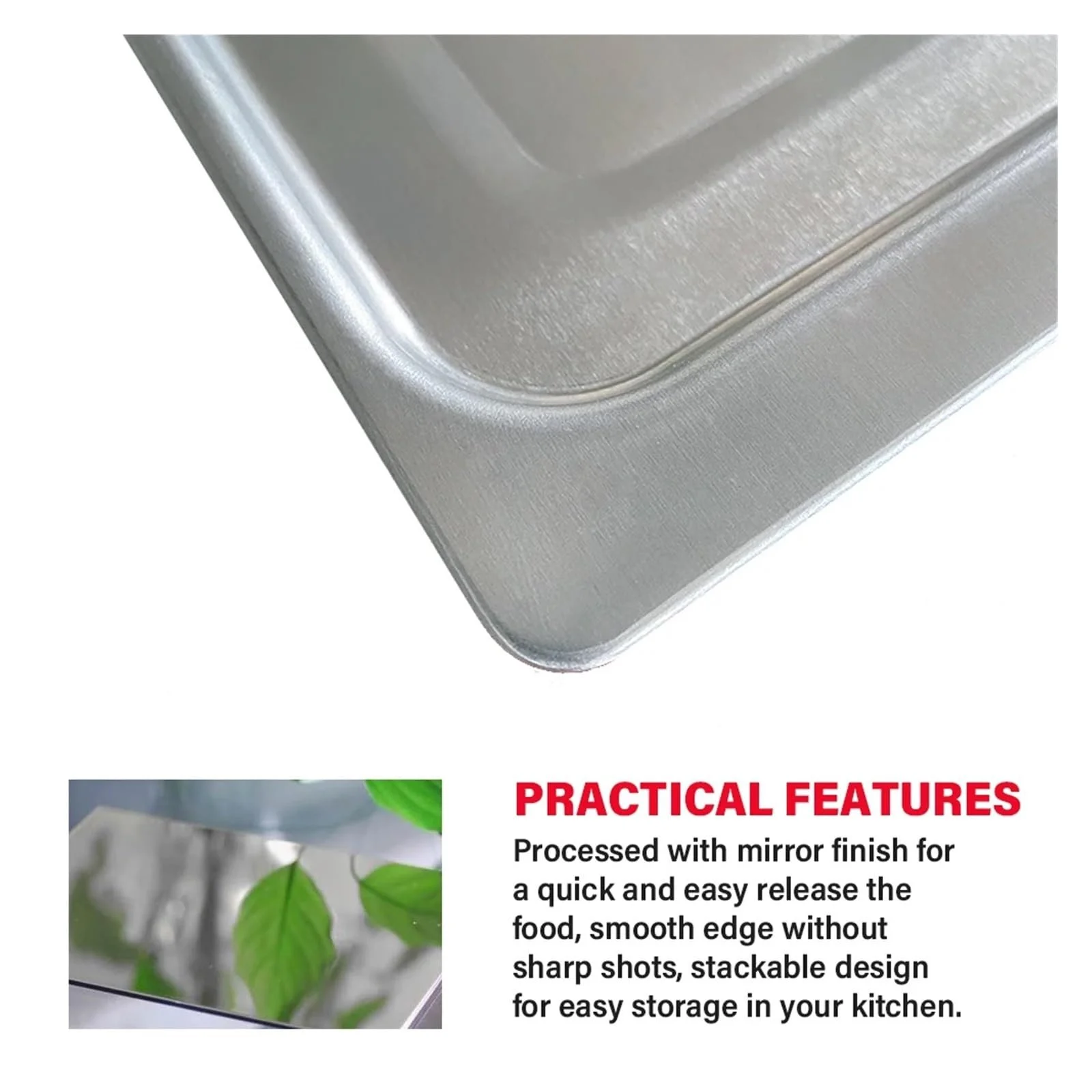 Противень для выпекания алюминиевый сплав прямоугольный антипригарный, фото №4