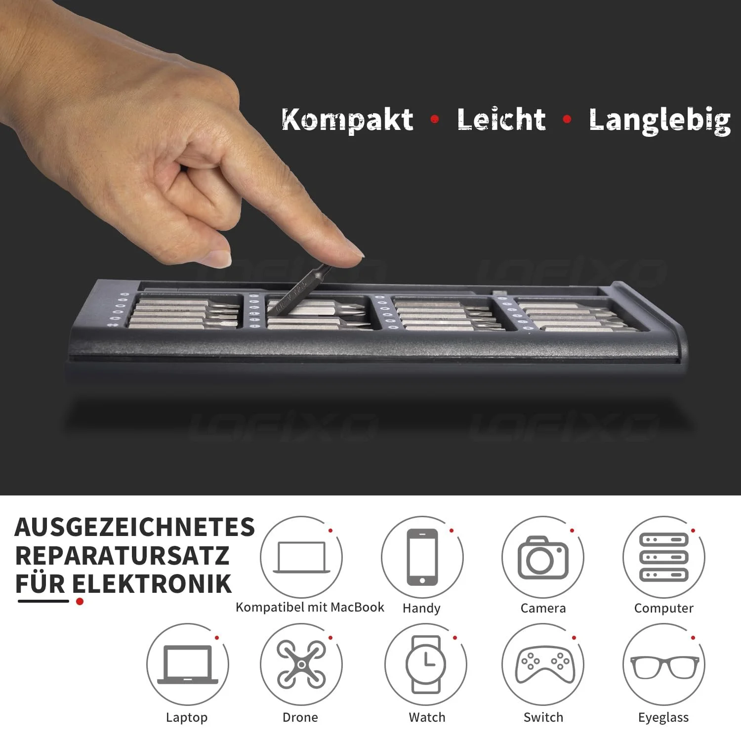 Набір прецизійних викруток магнітний Torx Pentalobe Triwing Flathead Phillips 25-в-1 для iPhone/Xbox/Switch/Mac, фото №4