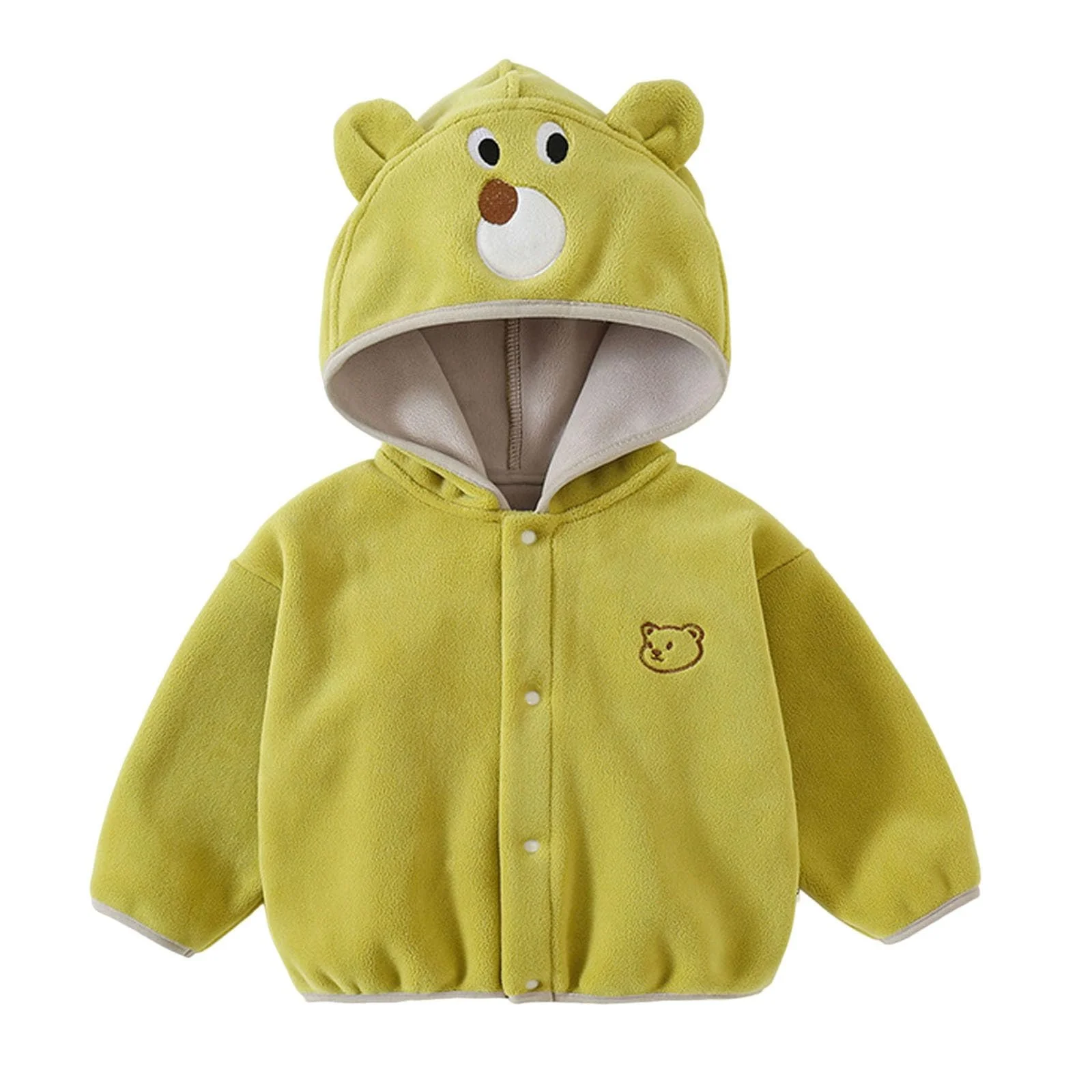 Куртка з ведмежої вовни NZYIHAO для дівчаток з капюшоном, фото №1