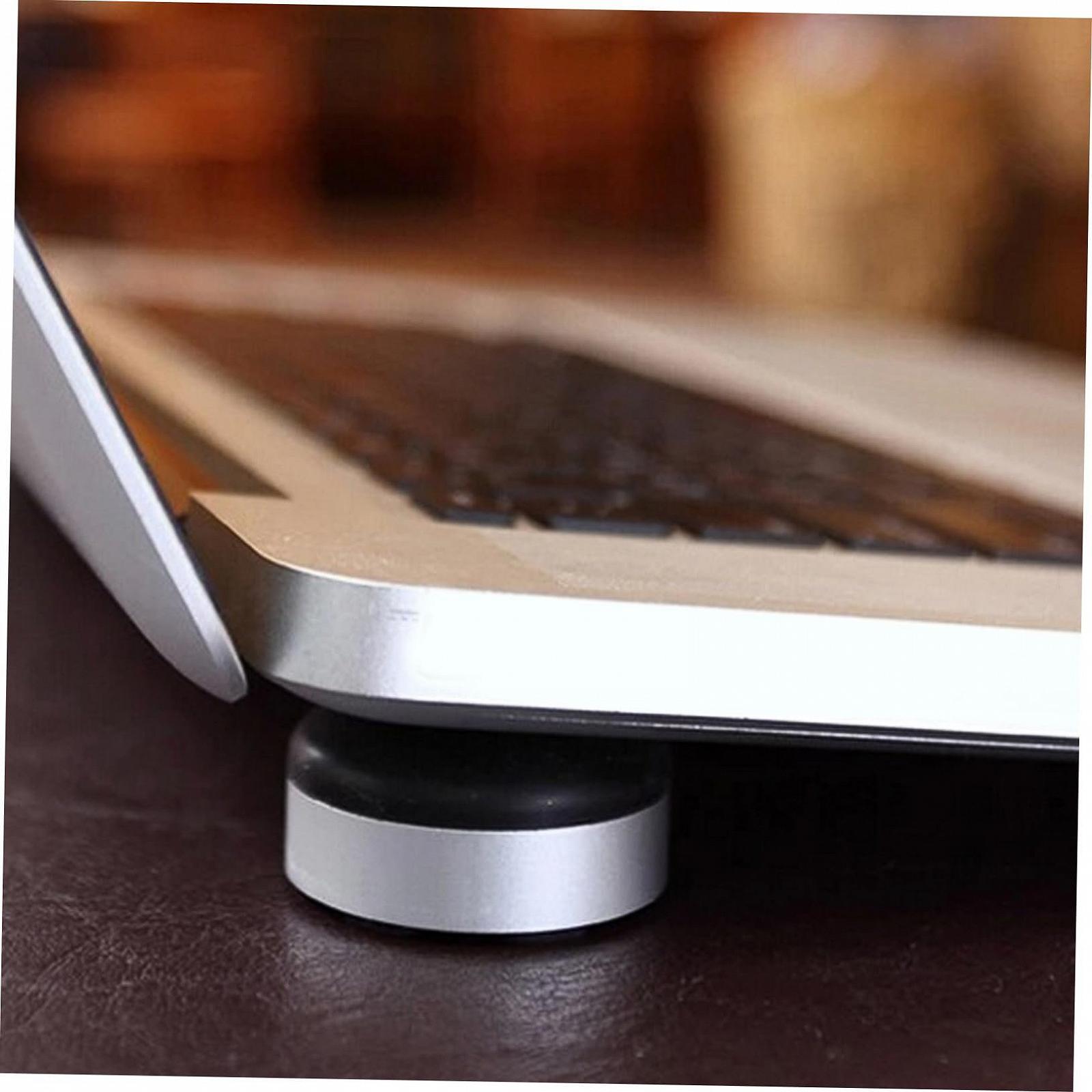 Подставка для ноутбука с теплоотводом, портативный держатель для ноутбука, нескользящий, эргономичный, наклонный, стабильное основание для ноутбука, регулируемая по высоте, для офиса, дома, черный, фото №6