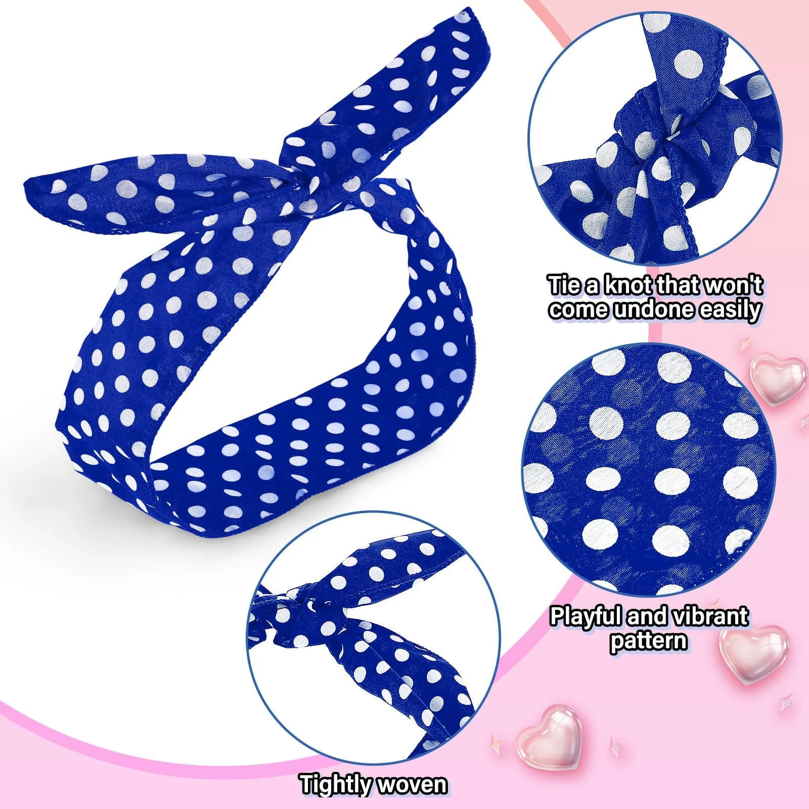 Пов'язка на голову в горошок Prasacco, фото №3