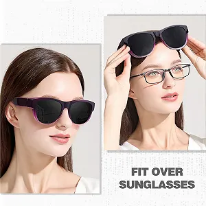Поляризовані сонцезахисні окуляри поверх звичайних Myiaur для жінок, TR90 модна оправа, захист UV400 synthetic.ua - Фото 1