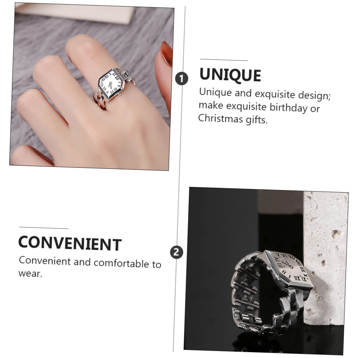 OATIPHO Ringuhr Декоративний годинник з дисплеєм та регульованим дизайном, фото №4