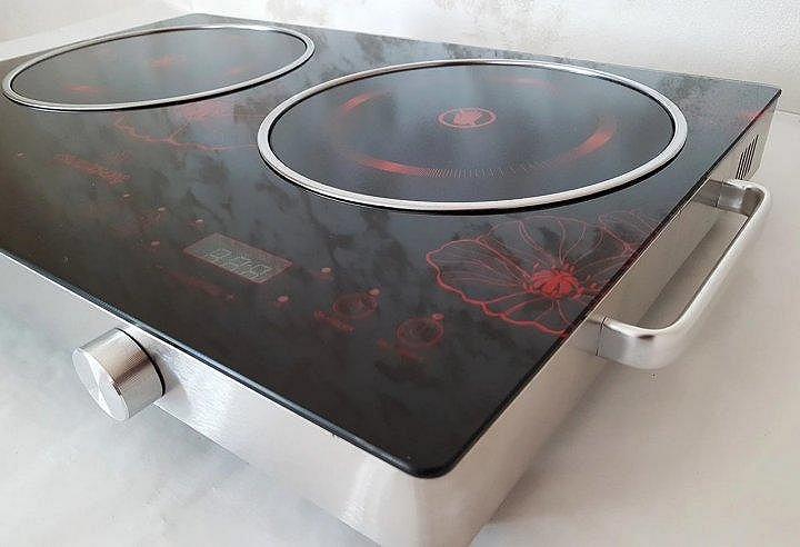 Электрическая плита Crownberg CB-1327 настольная инфракрасная на 2 конфорки по 2000 Вт, фото №3