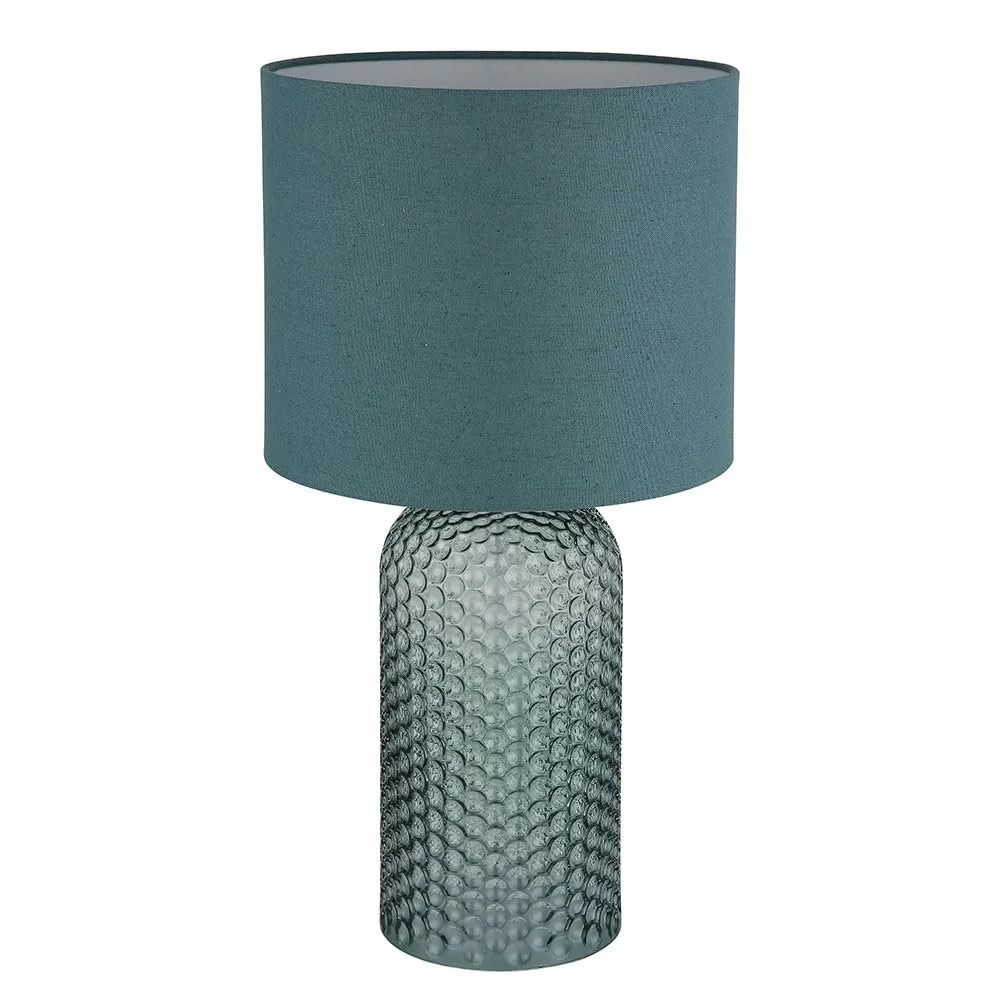 Настольная лампа светло-зеленая стеклянная текстиль 50 см E27, фото №9