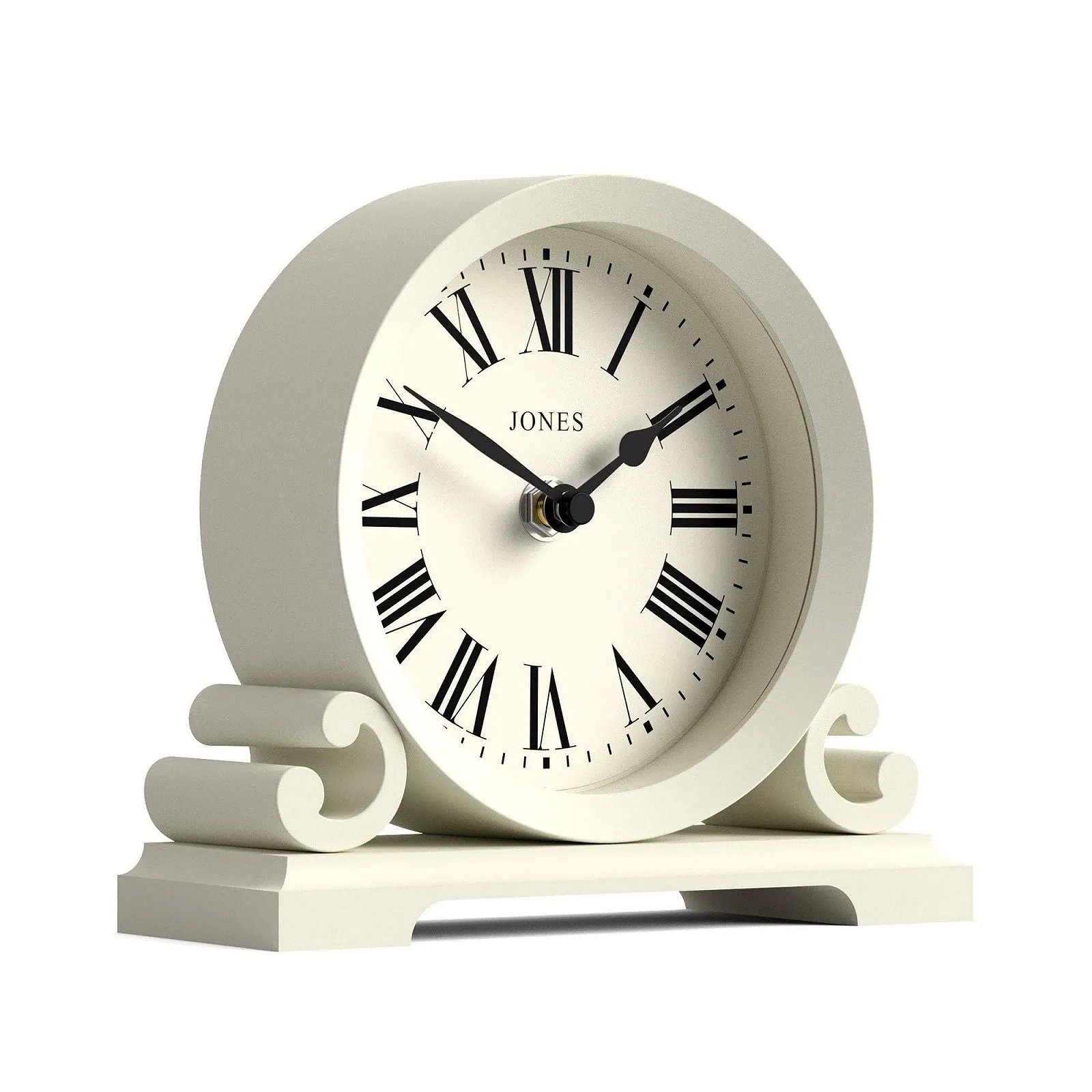Настольные часы JONES CLOCKS Saloon, традиционный дизайн Twin Snail, бледно-кремовый цвет, римские цифры, классический стиль для стола, полки или прикроватной тумбочки, фото №2 Настольные часы JONES CLOCKS Saloon, традиционный дизайн Twin Snail, бледно-кремовый цвет, римские цифры, классический стиль для стола, полки или прикроватной тумбочки, фото №2