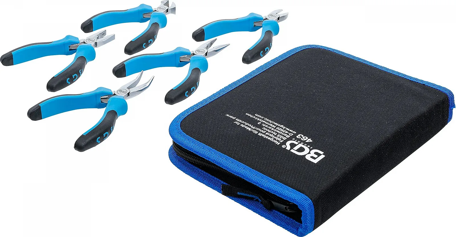 Набор прецизионных плоскогубцев BGS 463, серебристый/черный/синий, набор из 5 штук, фото №2