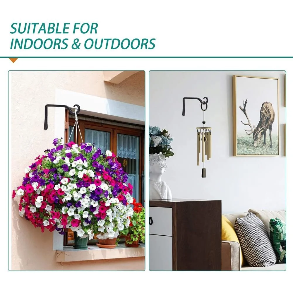 Тримачі для підвісних кошиків набір 2 шт. 18 см Залізо Чорний, фото №4 Тримачі для підвісних кошиків набір 2 шт. 18 см Залізо Чорний, фото №4