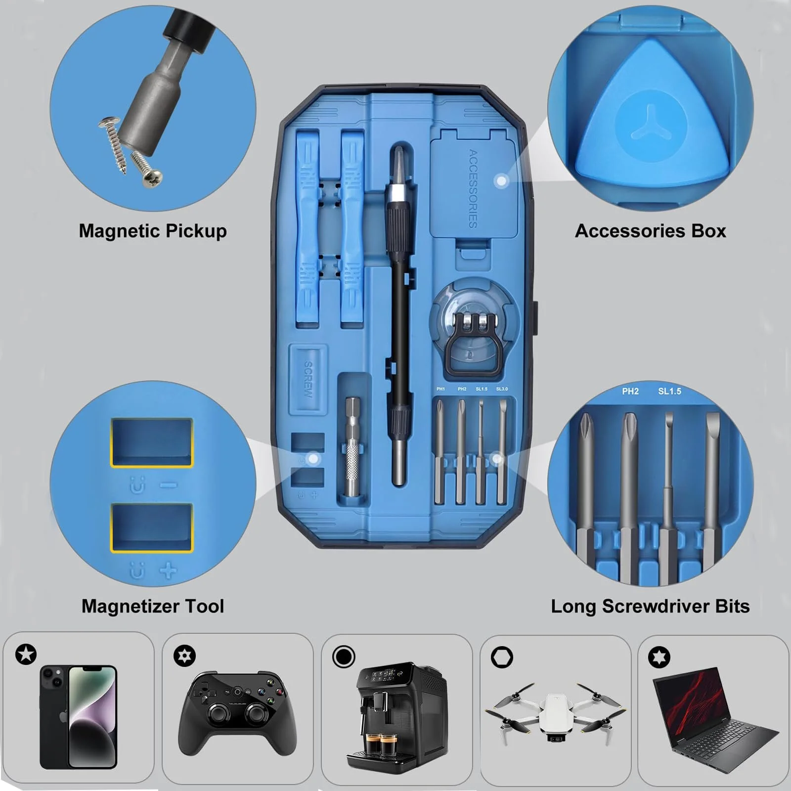 Набор отверток CISSIYOG Precision 152 в 1 Mini Magnetic, фото №3