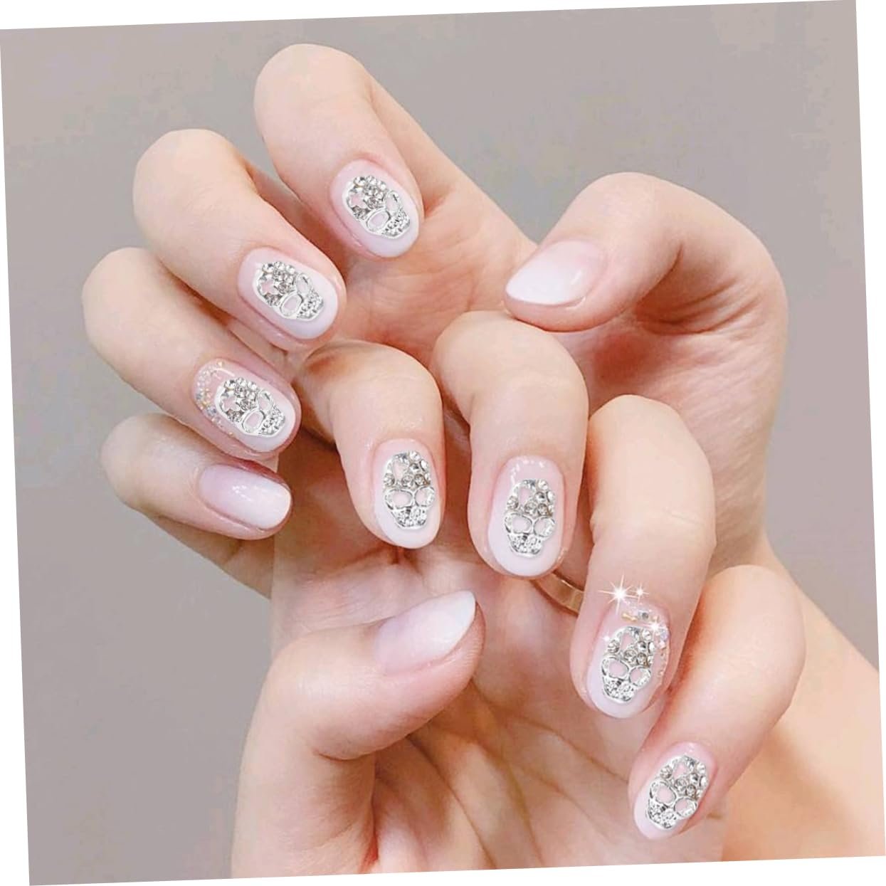 Наклейки для нігтів Череп для Хелловіну, прикраси для манікюру, 10 штук в упаковці, фото №9