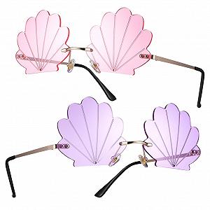 Безкаркасні металеві окуляри COLLBATH для вечірок, круглі без оправи - Фото 1