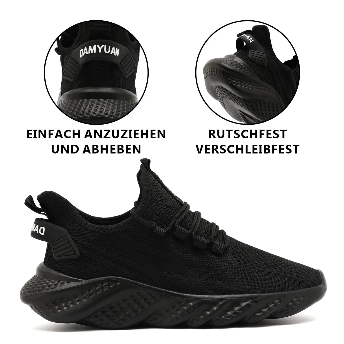 Кросівки Linenghs Спортивні Легкі Дихаючі Чорний, фото №3