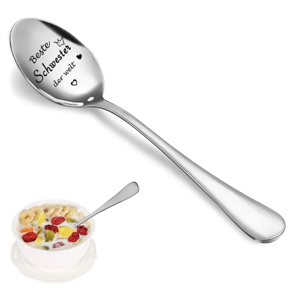 Ложка з нержавіючої сталі з гравіюванням Найкраща Сестра у Світі, фото №4