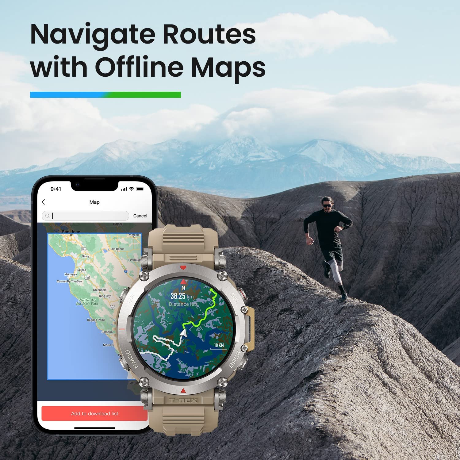 Смарт-годинник Amazfit T-Rex Ultra 47 мм, подвійний GPS-діапазон, імпорт маршрутів та 6 навігаційних систем, фото №7