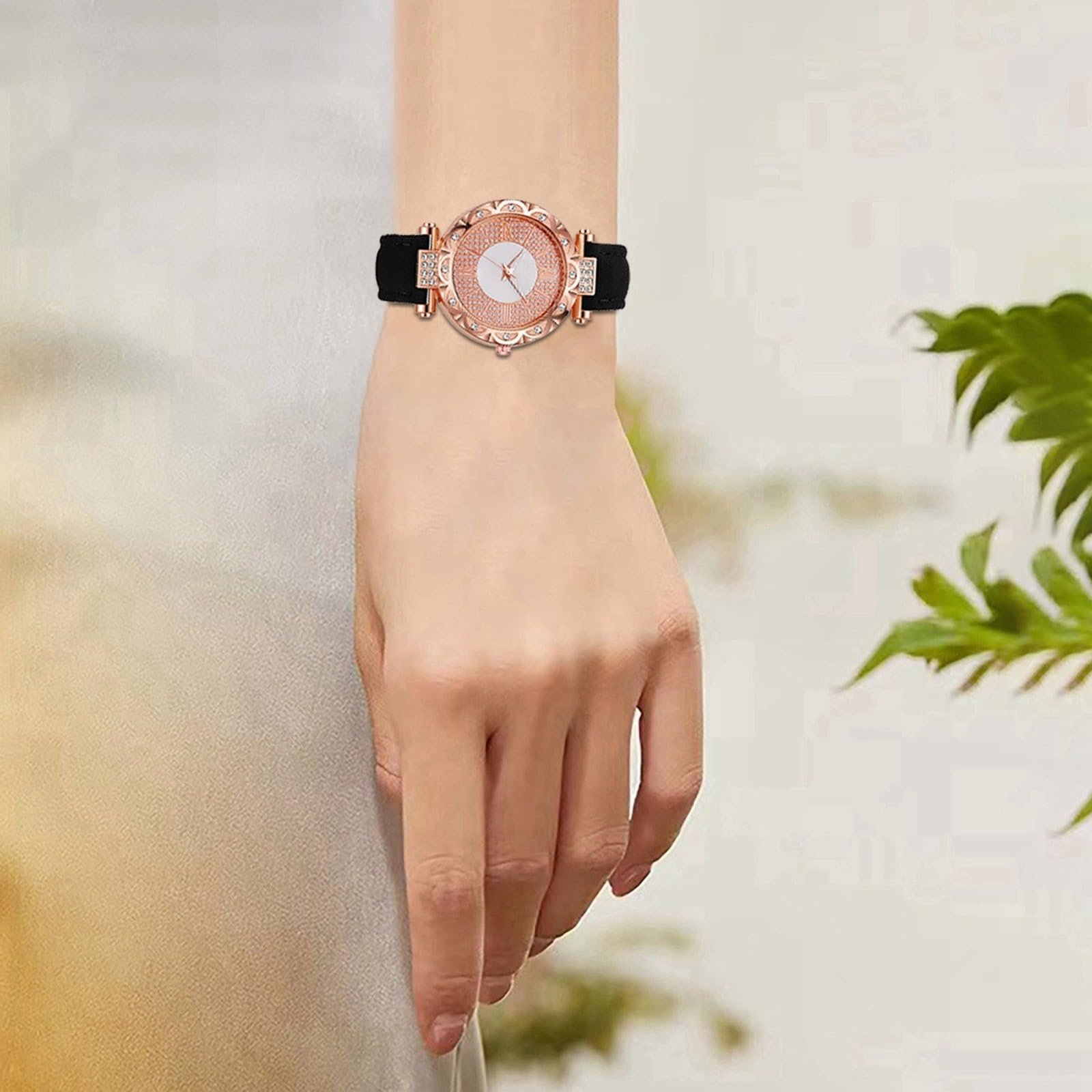 Женские Часы Кожаный Ремешок Аналоговые Кварцевые Стильные Женские Часы из сплава, Идеально подходит для любого случая, Функция отображения, Унисекс, Универсальные варианты комбинаций, Идеальный Тонкий, фото №4