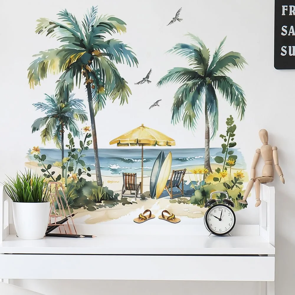 Наклейка на стіну Summer Beach Кокосова пальма Зелений, фото №2 Наклейка на стіну Summer Beach Кокосова пальма Зелений, фото №2