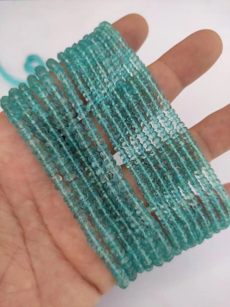 Бусины Апатит Небесный круглые гладкие 3-3.5 мм нить длиной 33 см бусины из драгоценных камней для ожерелья браслета, фото №3