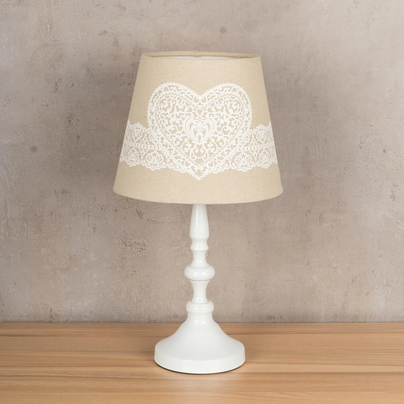 Настільна лампа Levandeo 38 см Метал Біла Бежева Кремова, фото №5