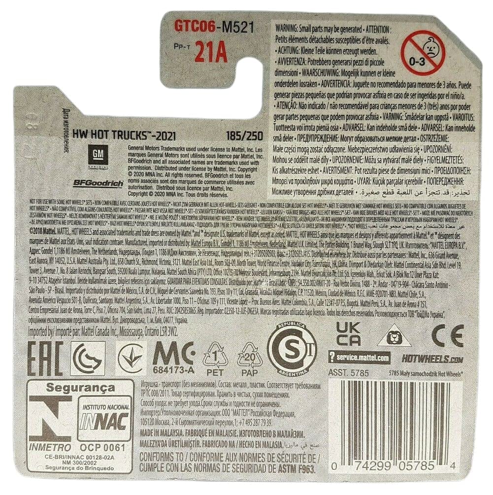 Игрушечная машинка Hot Wheels Chevy Silverado Off Road HW Hot Trucks 2/10 GTC06 BFGoodrich GM Mattel 2021, фото №2