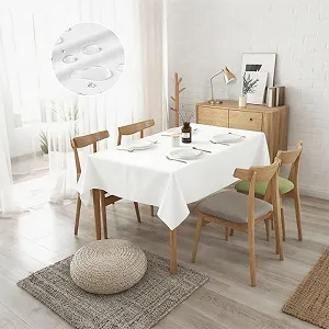 Скатертини для пивних столів 100 x 250 см водонепроникні поліестерові прямокутні 2 шт. (білий) - Фото 1