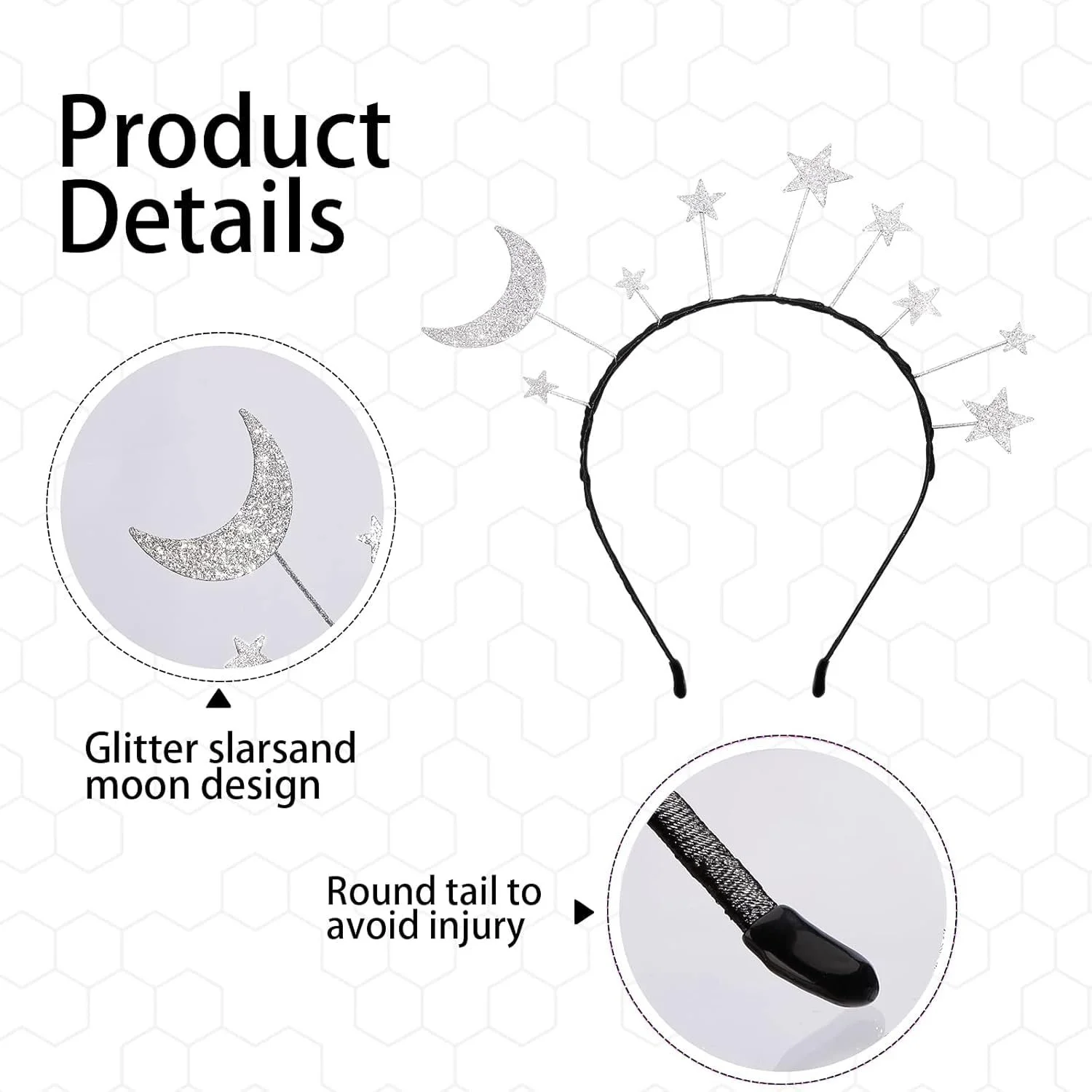 Жіночий обруч для волосся 2 шт Блискучий, фото №3