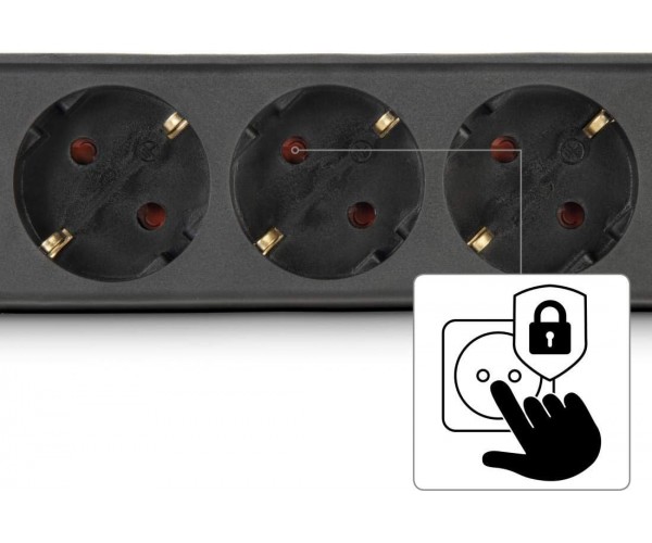 HAMA Фільтр-подовжувач мережевий 6хТип F 3х1.5мм2, 16А 5м чорний, фото №6 HAMA Фільтр-подовжувач мережевий 6хТип F 3х1.5мм2, 16А 5м чорний, фото №6