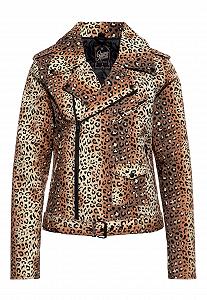 Куртка Biker Queen Kerosin Biker Style Slim Fit Leo Leopard Look - Фото 1