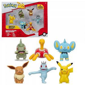 Фігурки Bandai Pokémon Pikachu Coupenotte Lixy Eevee Machoc Caratroc, 5 см, набір з 6 штук - Фото 1