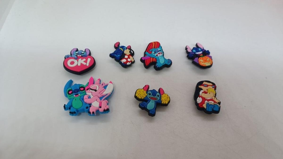 Набір джибітсів для кроксу (Crocs) "Ліло і Стіч" — Аксесуари для взуття Disney Stitch & Angel / 7 шт, фото №2