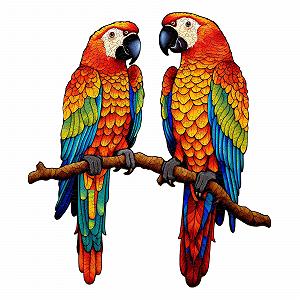 Дерев'яний пазл SECOGM Chatting Parrots 100 елементів 18 x 20 см фігурний для дорослих - Фото 1