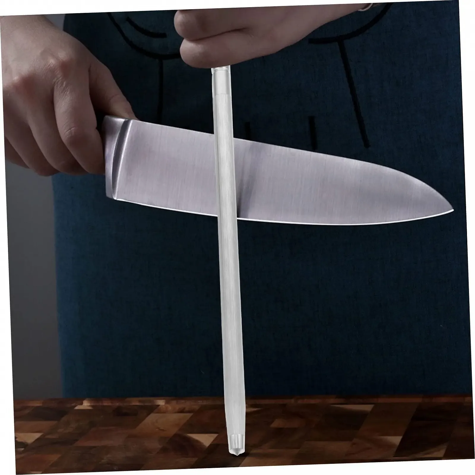 Мусат OUNONA для заточки ножей ручной из нержавеющей стали для кухонных ножей бытовой и профессиональный, фото №6