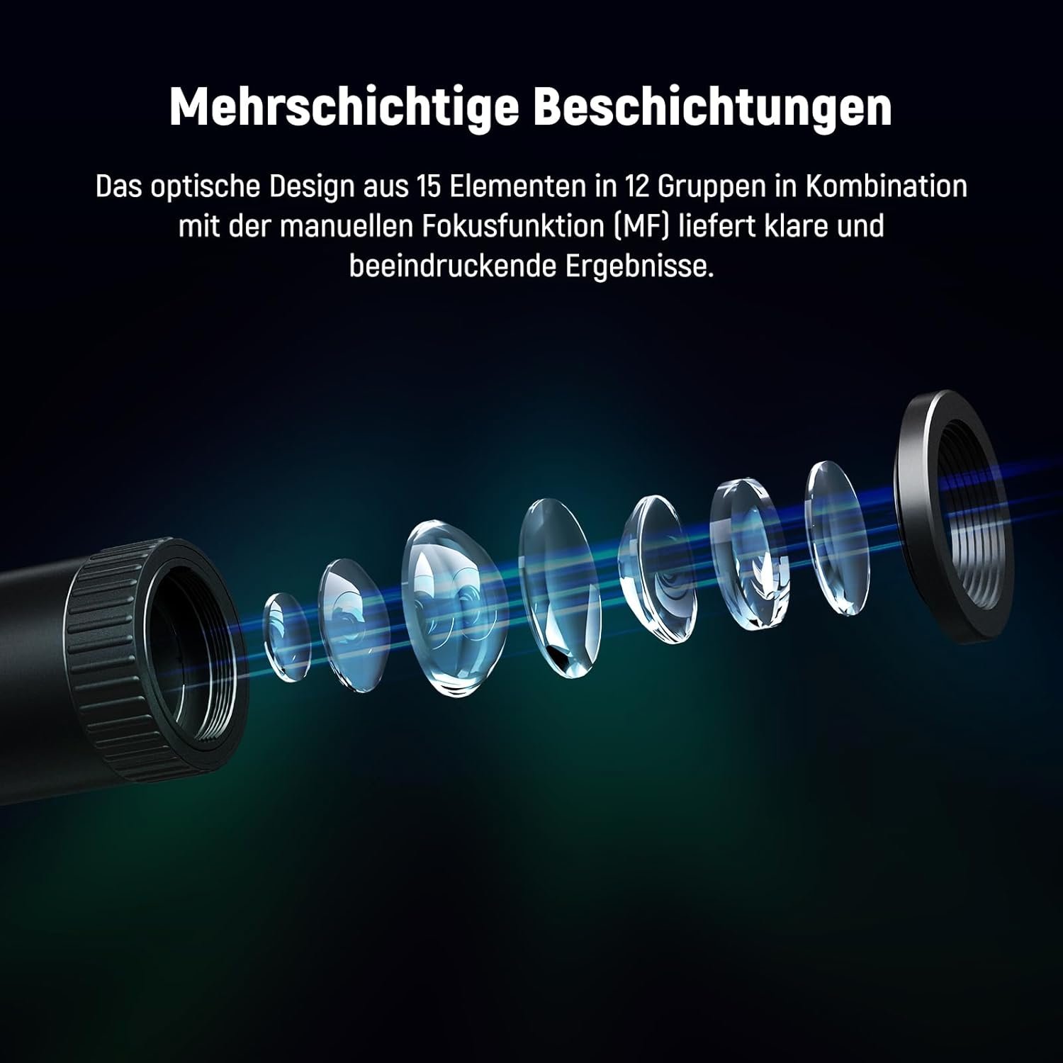 Телеоб’єктив для смартфона NEEWER / 17 mm / f/2-2.4 Telephoto Lens / 17 mm Thread / Чорний (LS-36), фото №5