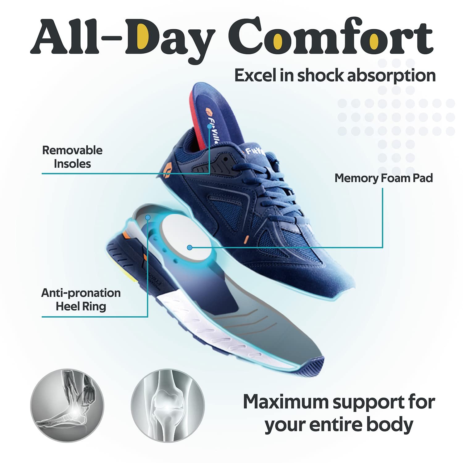 Кросівки FitVille Спортивні Надширокі Чоловічі для бігу для фітнесу, фото №4