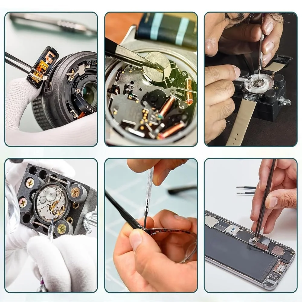 Набор Отверток Precision из 8 штук для часов с 2 пинцетами, Отвертки для ремонта очков 0.6/0.8/1.0/1.2/1.4/1.6 мм для часов очков ювелирных изделий, фото №4 Набор Отверток Precision из 8 штук для часов с 2 пинцетами, Отвертки для ремонта очков 0.6/0.8/1.0/1.2/1.4/1.6 мм для часов очков ювелирных изделий, фото №4