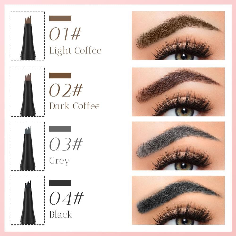 Олівець для брів Magic Waterproof 3D Microblading 4 Fork Tips Dark Brown, фото №4