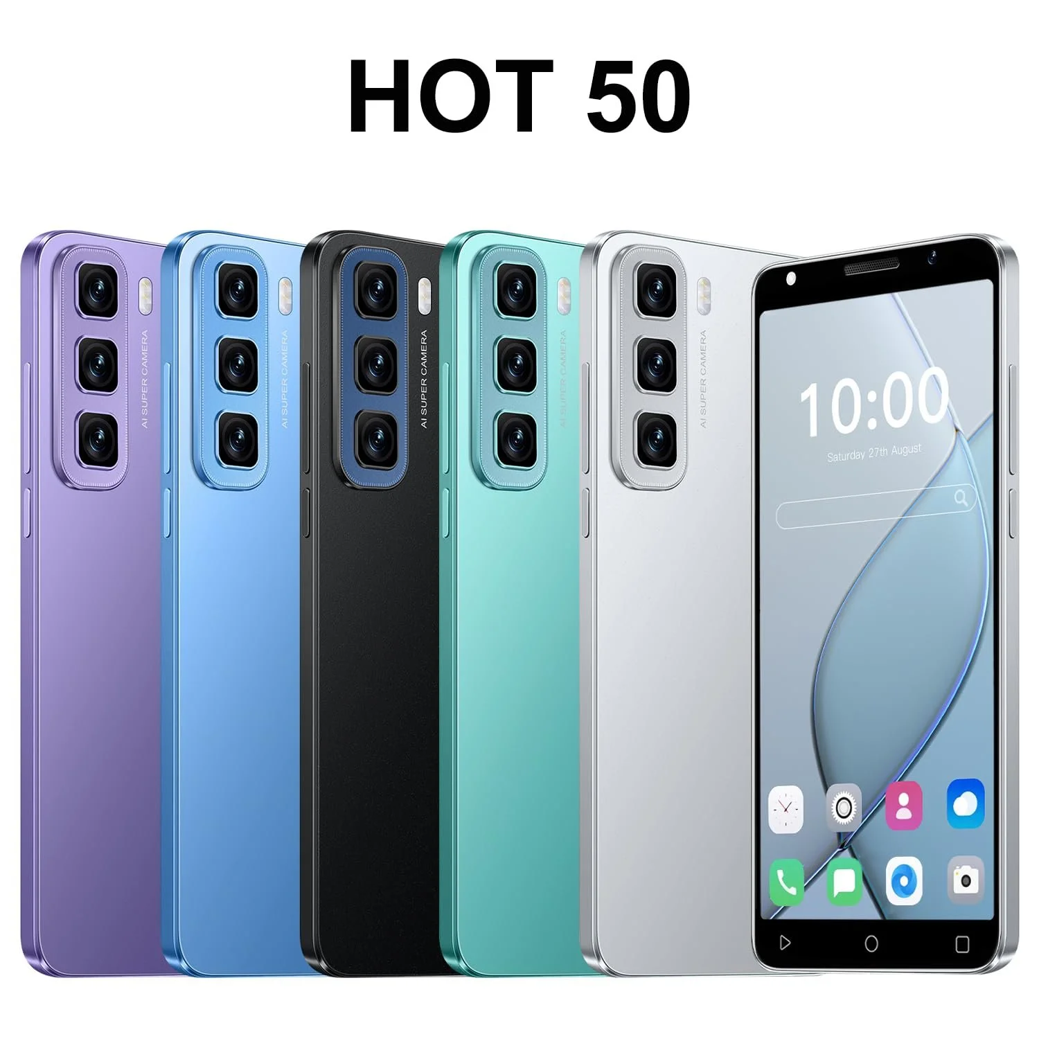Міні-смартфон Hot50 5.0" HD 1GB RAM 16GB ROM Dual SIM Dual Camera Android 9.0 Blue, фото №3