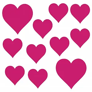 Наклейки на стіну kleb-Drauf 11 Сердець Матові Рожеві - Фото 1