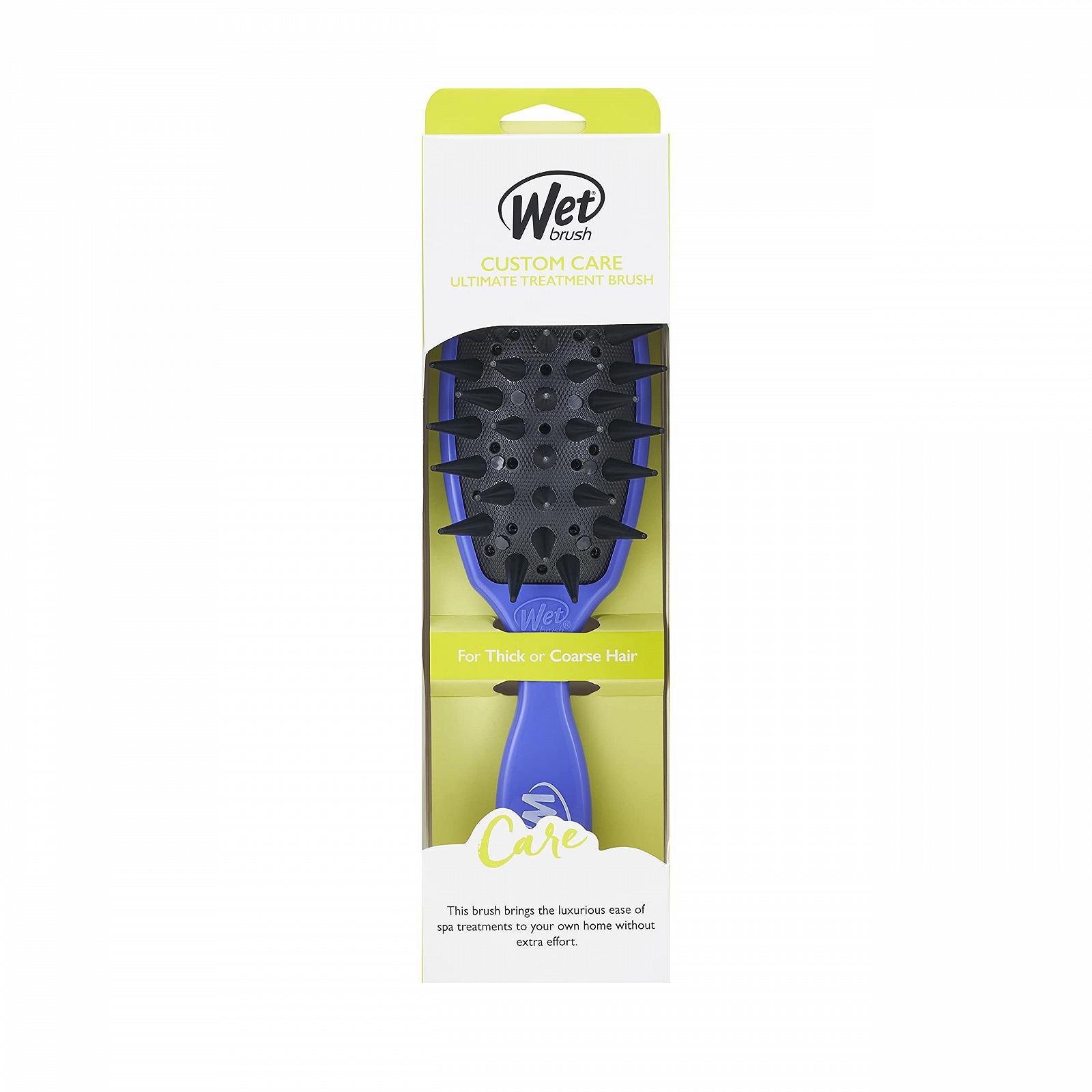 Щітка WetBrush Custom Care Treatment для рівномірного розподілу продукту, допомагає зменшити випадіння та ламкість волосся з додатковими дренажними отворами, фіолетова, фото №4