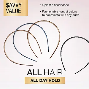 Обруч Scunci 36966 Пластик Набор 4 шт. synthetic.ua - Фото 1