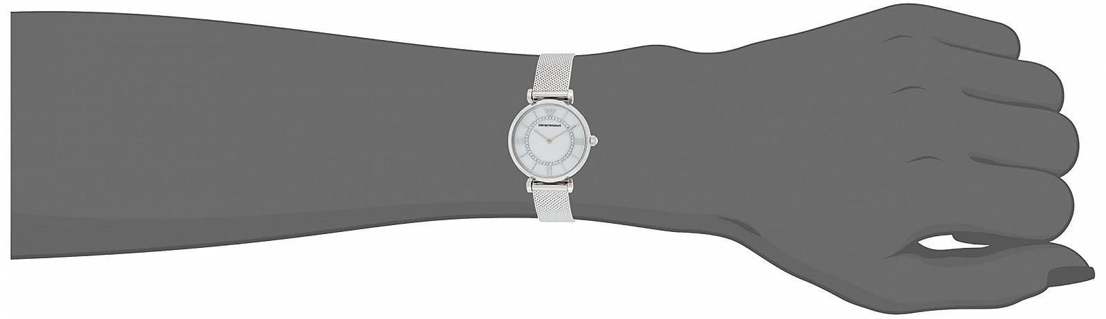 Часы Emporio Armani Женские, 32 мм Кварцевый механизм с двумя стрелками, Серебристый Ремешок из нержавеющей стали, фото №6